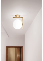 IC C/W from Flos, shown in brass finish as ceiling light